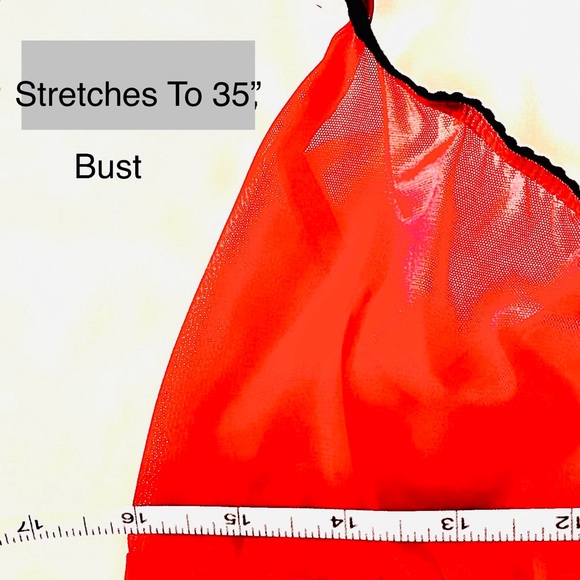 Victoria's Secret Sheer Red Baby Doll Lingerie NEW NO TAG Adjustable Straps - Picture 8 of 11